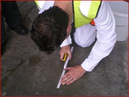 Hardness testing of concrete floor surfaces by scratch testing